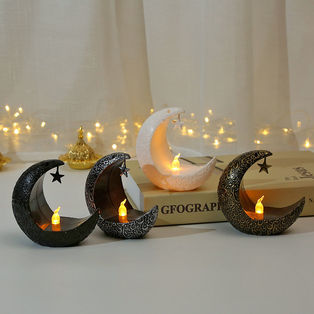 Celestial Glow: Star & Moon Candlestick Lantern for Mystical Illumination - Two Broke Witches